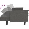 2místná rozkládací pohovka se 2 polštáři textil [375835] (Barva Černá)