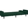2místná rozkládací pohovka se 2 polštáři samet [375849] (Barva Tmavě zelená)