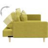 2místná rozkládací pohovka se 2 polštáři textil [375906] (Barva Žlutá)