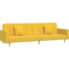 2místná rozkládací pohovka se 2 polštáři textil [375906] (Barva Žlutá)