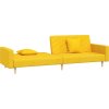 2místná rozkládací pohovka se 2 polštáři textil [375906] (Barva Žlutá)