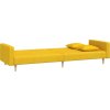 2místná rozkládací pohovka se 2 polštáři textil [375906] (Barva Žlutá)