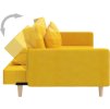 2místná rozkládací pohovka se 2 polštáři textil [375906] (Barva Žlutá)