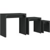 Hnízdové konferenční stolky 3 ks kompozitní dřevo [837822] (Barva Černá)