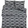 Sada ložního prádla 200 x 200 cm bavlna [136056] (Barva tmavě šedá a bílá)