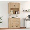 Skříň highboard kompozit [3185389] (Barva Šedá sonoma)