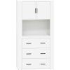 Skříň highboard kompozit [3185389] (Barva Šedá sonoma)