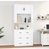 Skříň highboard kompozit [3185389] (Barva Šedá sonoma)