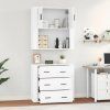 Skříň highboard kompozit [3185389] (Barva Šedá sonoma)