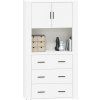 Skříň highboard kompozit [3185389] (Barva Šedá sonoma)