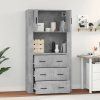 Skříň highboard kompozit [3185389] (Barva Šedá sonoma)