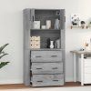 Skříň highboard kompozit [3185389] (Barva Šedá sonoma)