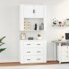 Skříň highboard kompozit [3185389] (Barva Šedá sonoma)