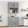 Skříň highboard kompozit [3185389] (Barva Šedá sonoma)
