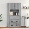 Skříň highboard kompozit [3185389] (Barva Šedá sonoma)