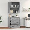 Skříň highboard kompozit [3185389] (Barva Šedá sonoma)