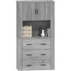 Skříň highboard kompozit [3185389] (Barva Šedá sonoma)