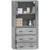 Skříň highboard kompozit [3185389] (Barva Šedá sonoma)