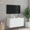 Nástěnná TV skříňka s LED osvětlením 80 x 35 x 41 cm [837316] (Barva Bílá)