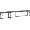 Jídelní lavice 248 x 32 x 45 cm ocel a textil [835226] (Barva Černá)