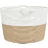 Koš na prádlo a bílý Ø 60 x 36 cm bavlna [358475] (Barva Béžová)