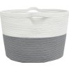 Koš na prádlo a bílý Ø 60 x 36 cm bavlna [358475] (Barva Béžová)