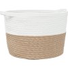 Koš na prádlo a bílý Ø 60 x 36 cm bavlna [358475] (Barva Béžová)