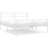 Kovový rám postele s hlavovým a nožním čelem 120 x 200 cm [372342] (Barva Bílá)