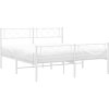 Kovový rám postele s hlavovým a nožním čelem 120 x 200 cm [372342] (Barva Bílá)
