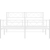 Kovový rám postele s hlavovým a nožním čelem 120 x 200 cm [372342] (Barva Bílá)