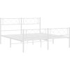 Kovový rám postele s hlavovým a nožním čelem 120 x 200 cm [372342] (Barva Bílá)