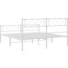 Kovový rám postele s hlavovým a nožním čelem 120 x 200 cm [372342] (Barva Bílá)