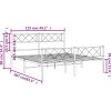 Kovový rám postele s hlavovým a nožním čelem 120 x 200 cm [372342] (Barva Bílá)