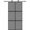 Posuvné dveře 102,5 x 205 cm čiré ESG sklo a hliník [155215] (Barva Černá)