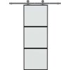 Posuvné dveře 76 x 205 cm čiré ESG sklo a hliník [155198] (Barva Černá a matná)