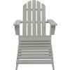 Zahradní židle Adirondack s podnožkou masivní jedle [40859] (Barva Bílá)