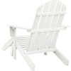 Zahradní židle Adirondack s podnožkou masivní jedle [40859] (Barva Bílá)