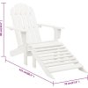 Zahradní židle Adirondack s podnožkou masivní jedle [40859] (Barva Bílá)