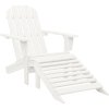 Zahradní židle Adirondack s podnožkou masivní jedle [40859] (Barva Bílá)