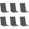 Podušky na židli vysoké opěradlo 6 ks 120x50x3cm textil [314111] (Barva Černá)