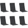 Podušky na židli vysoké opěradlo 6 ks 120x50x3cm textil [314111] (Barva Černá)