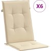 Podušky na židli vysoké opěradlo 6 ks 120x50x3cm textil [314111] (Barva Černá)