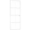 Interiérové dveře bílé 76x201,5 cm tvrzené sklo a hliník úzké [153670] (Barva Bílá a průhledná)