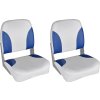 Lodní sedadlo s upevňovacím popruhem skládací 41 x 36 x 48 cm [90419] (Barva Modro-bílá)
