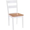 Jídelní židle 2 ks z ho masivního dřeva Rubber [245368] (Barva bílá a přírodní)