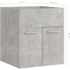 Skříňka pod umyvadlo 41x38,5x46 cm kompozitní dřevo [804646] (Barva šedá s vysokým leskem)