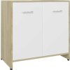 Koupelnová skříňka pod umyvadlo 60x33x60 cm kompozit [802575] (Barva Bílá a dub sonoma)