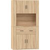 Skříň highboard kompozit [3185372] (Barva Kouřový dub)