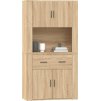 Skříň highboard kompozit [3185372] (Barva Kouřový dub)