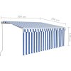Ručně zatahovací markýza s roletou a LED 3 x 2,5 m [3069263] (Barva Žluto-bílá)
